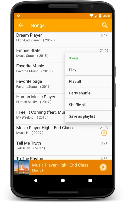 Mp3 Music Player Free Jellybean for Android: Stylish MP3 Playback