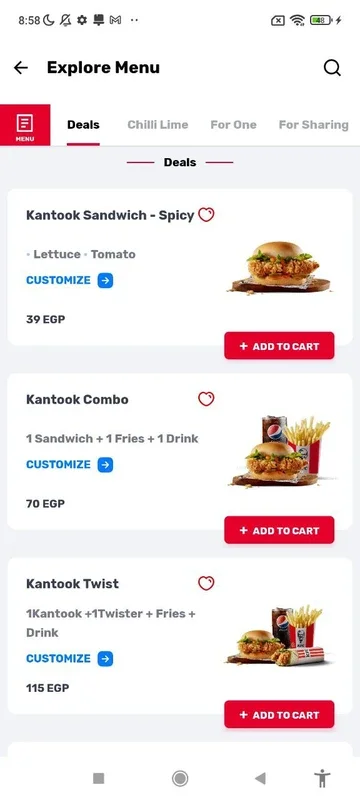 KFC Egypt for Android - Order Your Favorite Meals Easily