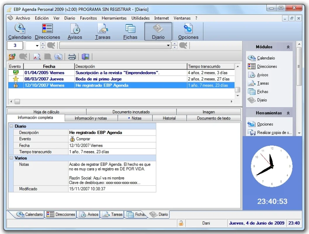 EBP Agenda Personal for Windows - Manage Your Life Easily