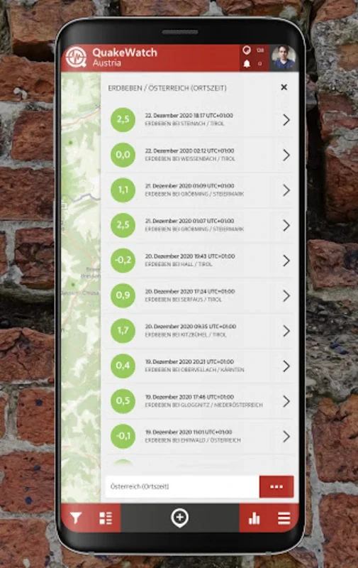 QuakeWatch Austria | SPOTTERON for Android: Record Seismic Events