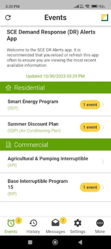 SCE DR Alerts for Android - Optimize Energy Usage