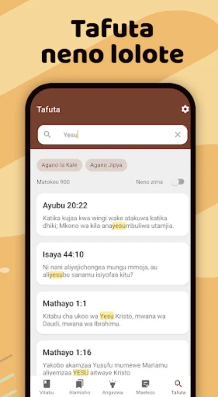 Biblia na Sauti for Android - A Feature - Rich Swahili Bible App