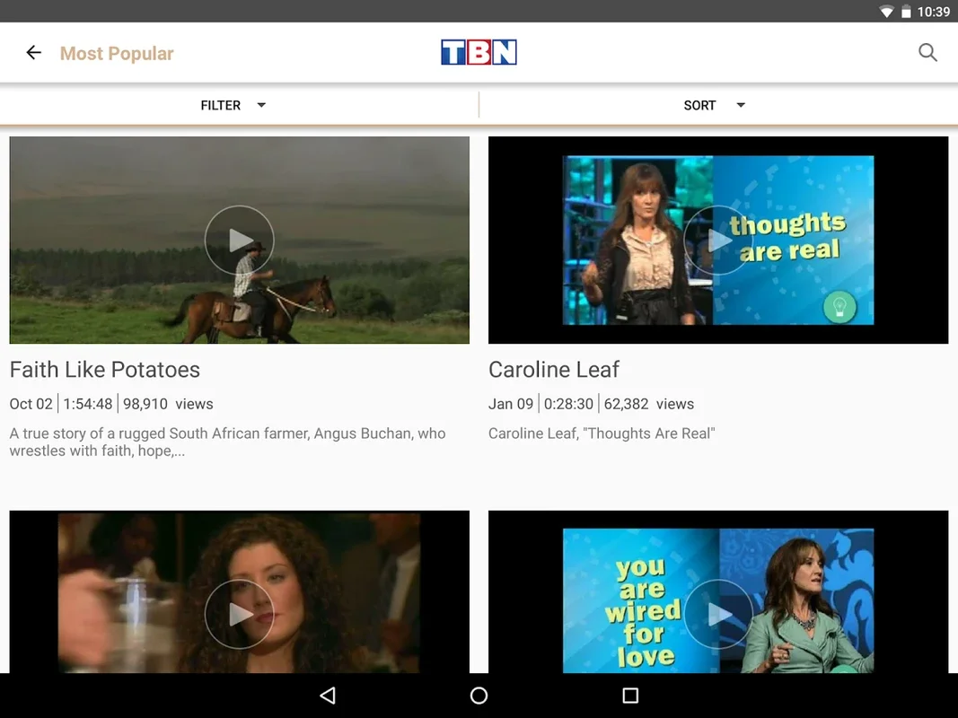 TBNApp for Android - Stream Faith-Based Content