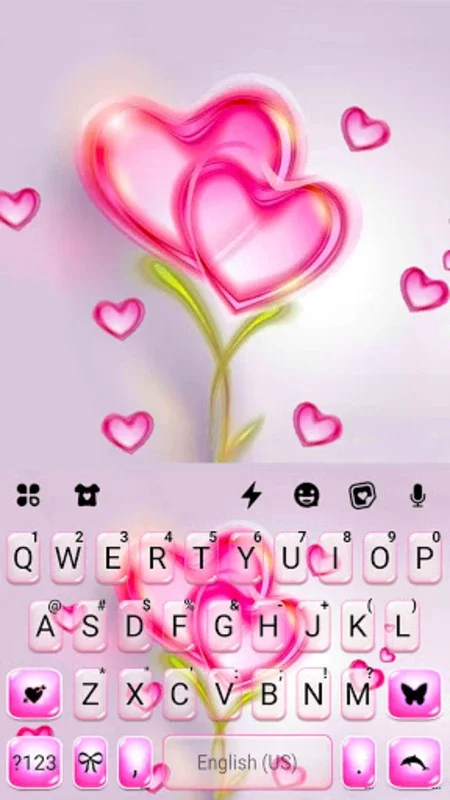 Flower Pink Hearts Keyboard Ba for Android - Customize Your Keyboard