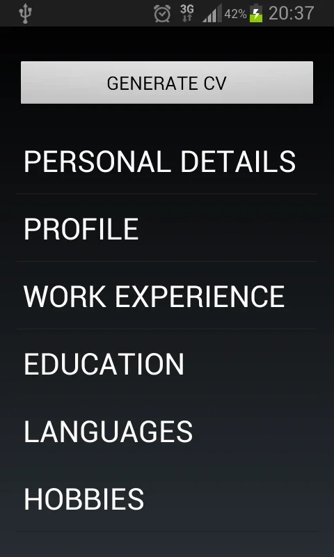 Curriculum Vitae for Android - Craft Professional CVs