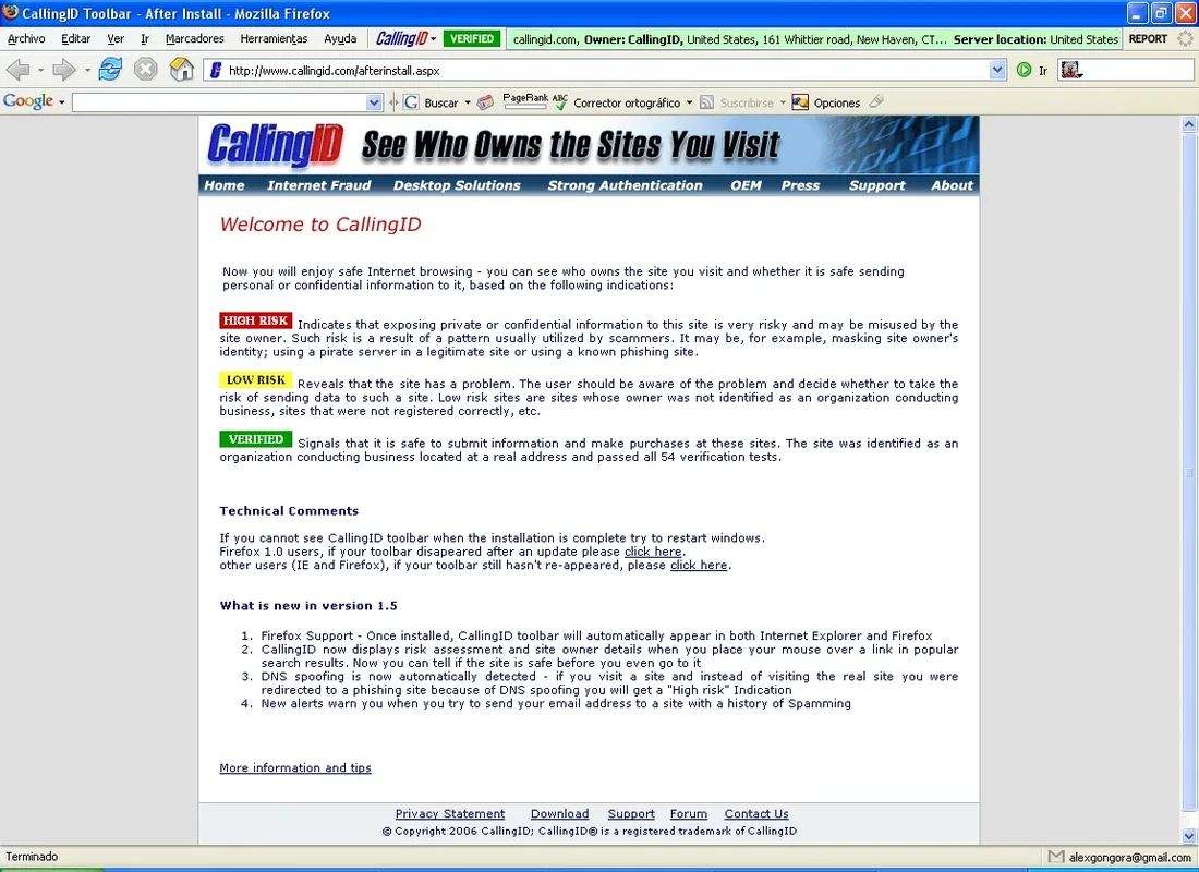 CallingID for Windows - Know Website Owners and Ensure Safety