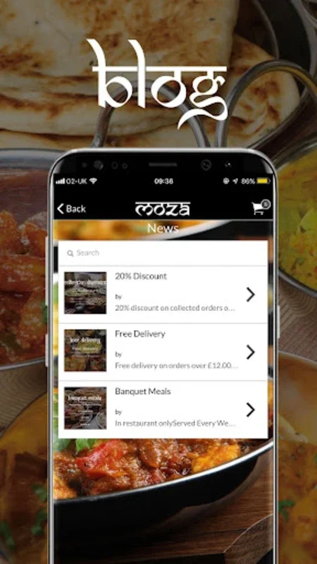 Moza Indian Restaurant for Android - Delicious Cuisine