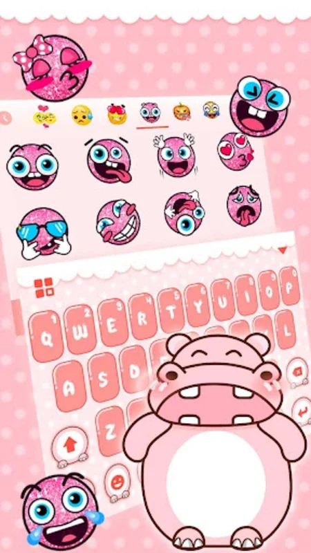 Pink Cute Hippo for Android - Customize Your Keyboard