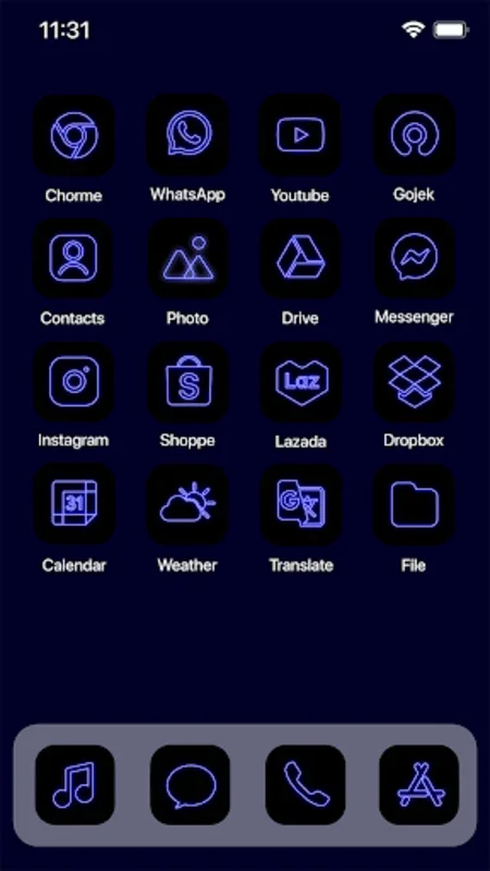 Blue Neon Theme for Android - Transform Your Device