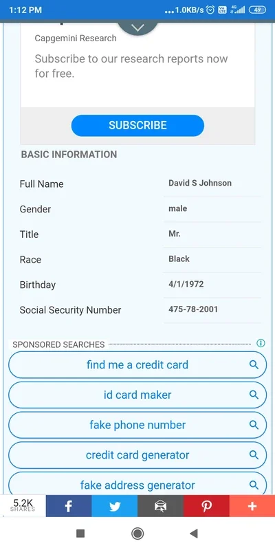 Fake Address Generatorr for Android: Generate Fake Details