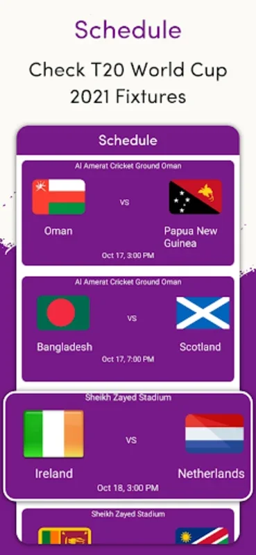 T20 World Cup Schedule 2022 for Android - Stay Updated