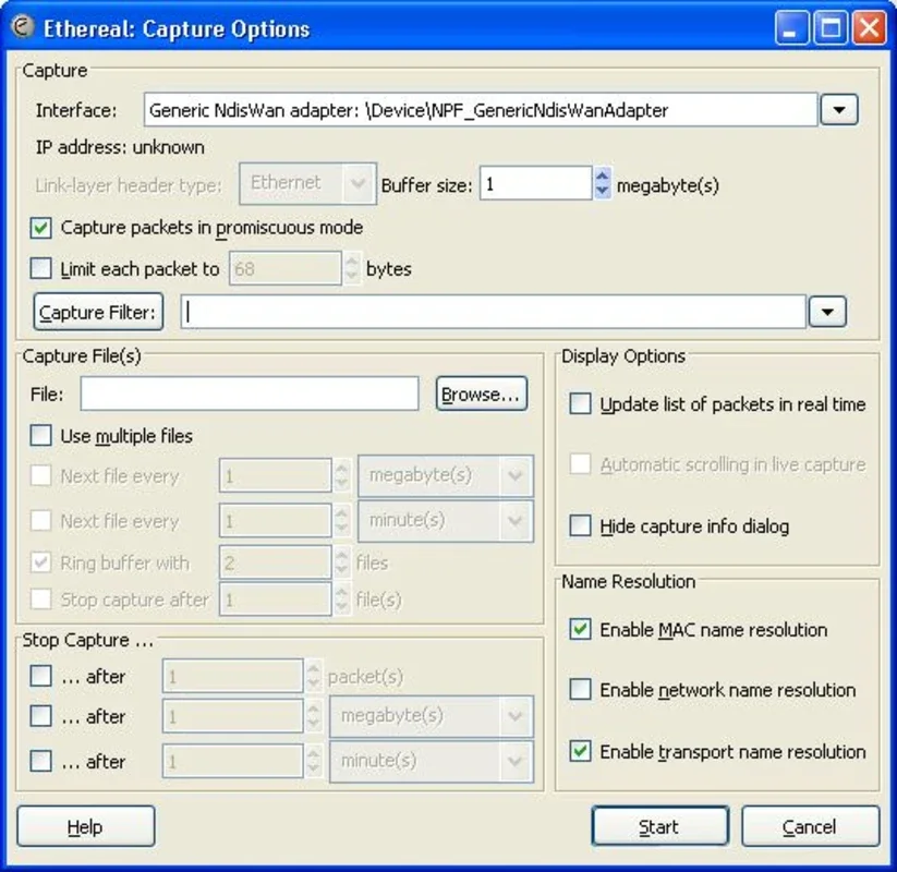 Ethereal for Windows - Network Packet Analysis