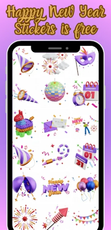 Happy New Year Stickers 2024 for Android - Free and Festive