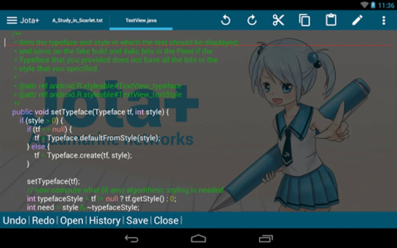 Jota+ for Android - An Efficient Text Editor