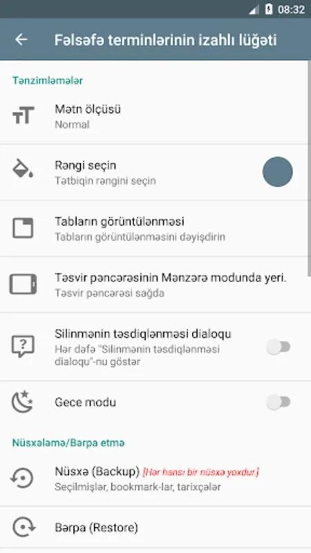 Fəlsəfə terminləri lüğəti for Android: Explore Azerbaijani Philosophy