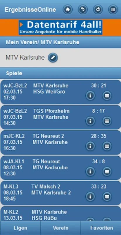 ErgebnisseOnline for Android - The Handball Results App