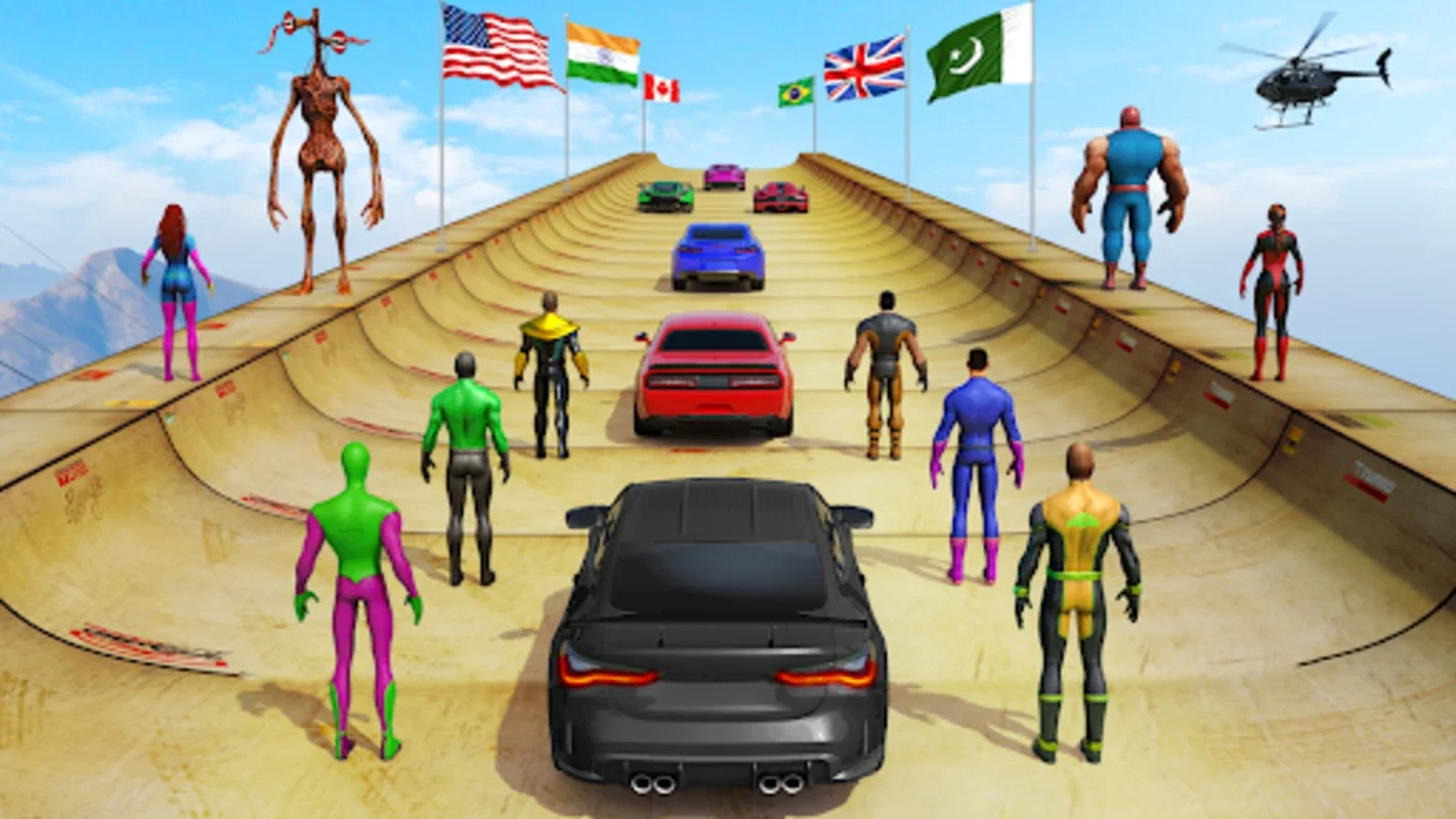 SuperHero Mega Ramp for Android - Extreme Car Stunts