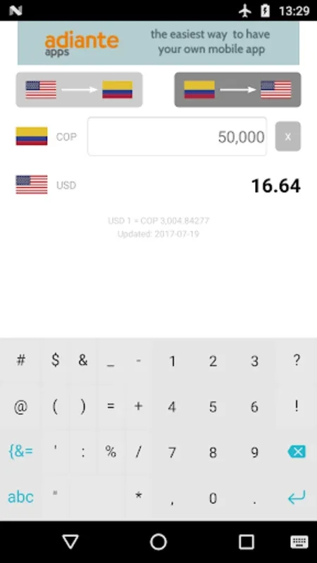 Dollar to Colombian Peso for Android - Quick Conversion Tool