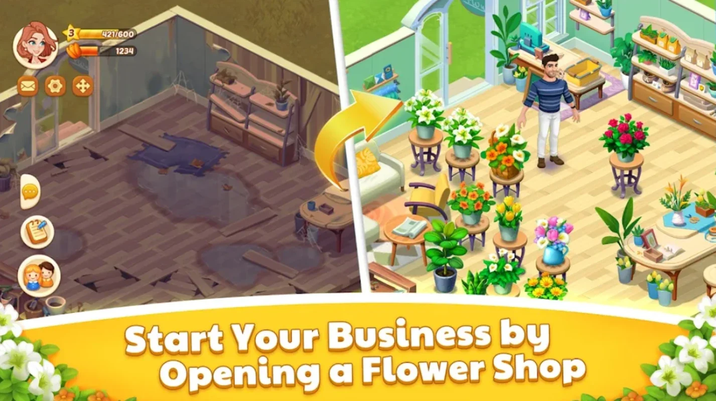 Flower Isle for Android - A Thriving Flower Business