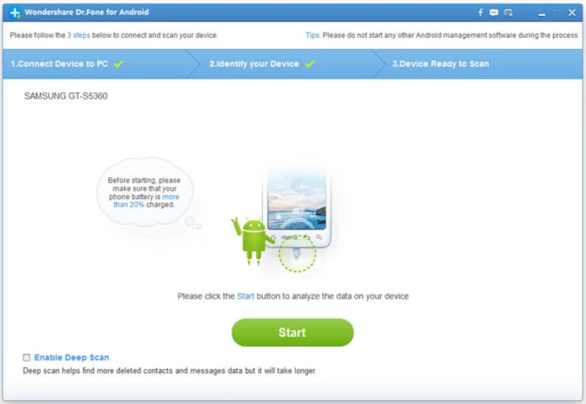 Wondershare Dr. Fone for Windows - Recover Android Files Easily