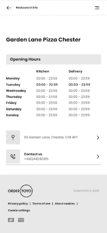 Garden Lane Pizza Chester for Android - Order Pizza with Ease