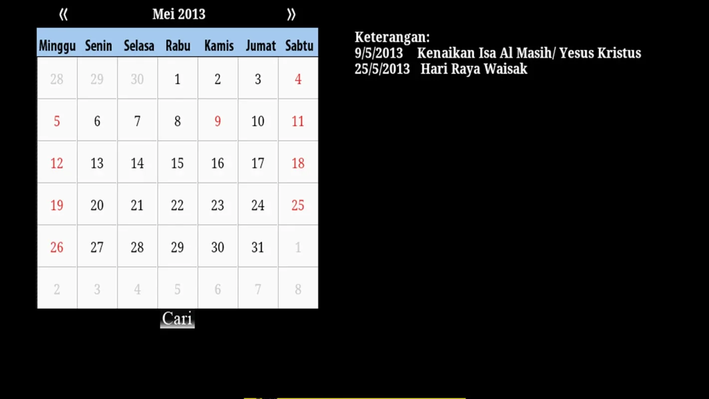 Kalender Nasional for Android - Calendar of 2013-2015 Holidays