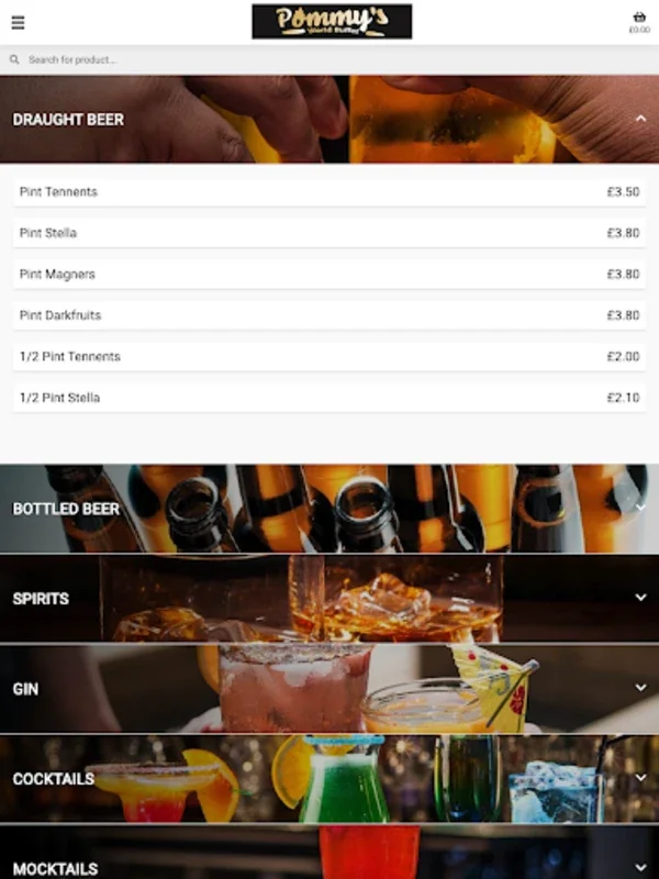 Pommy's World Buffet for Android: Order Global Cuisine Easily