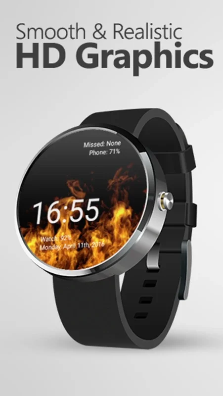 Animated Flames Watch Face for Android - Dynamic Display