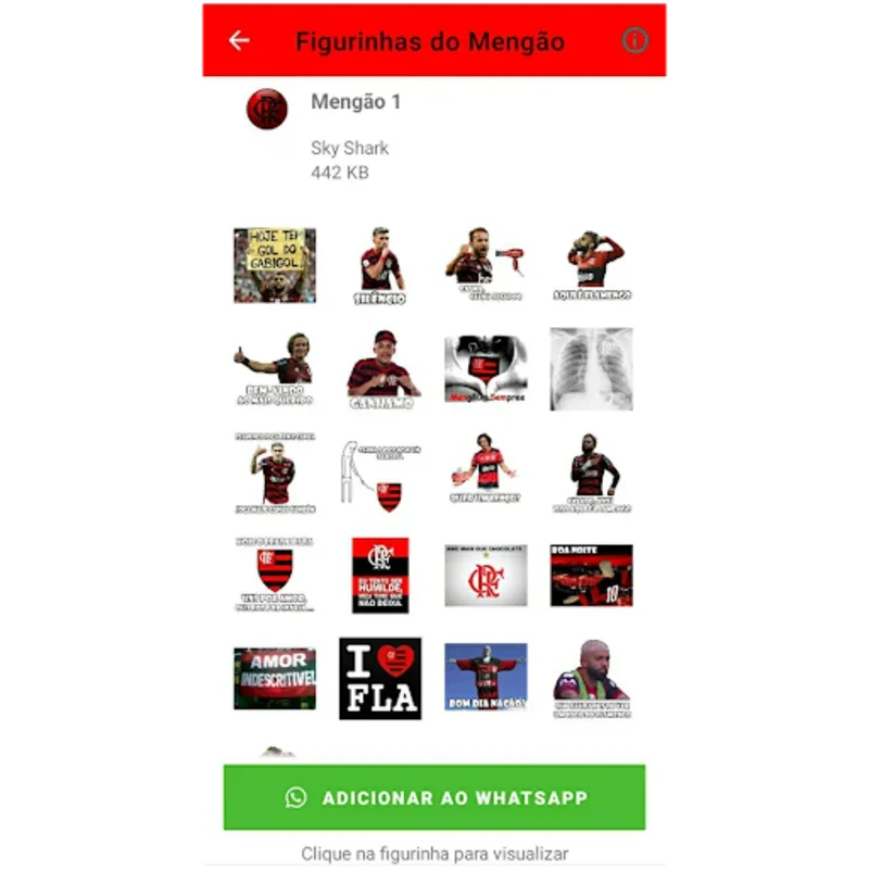 Figurinhas Engraçadas Flamengo for Android - Enhance Chats