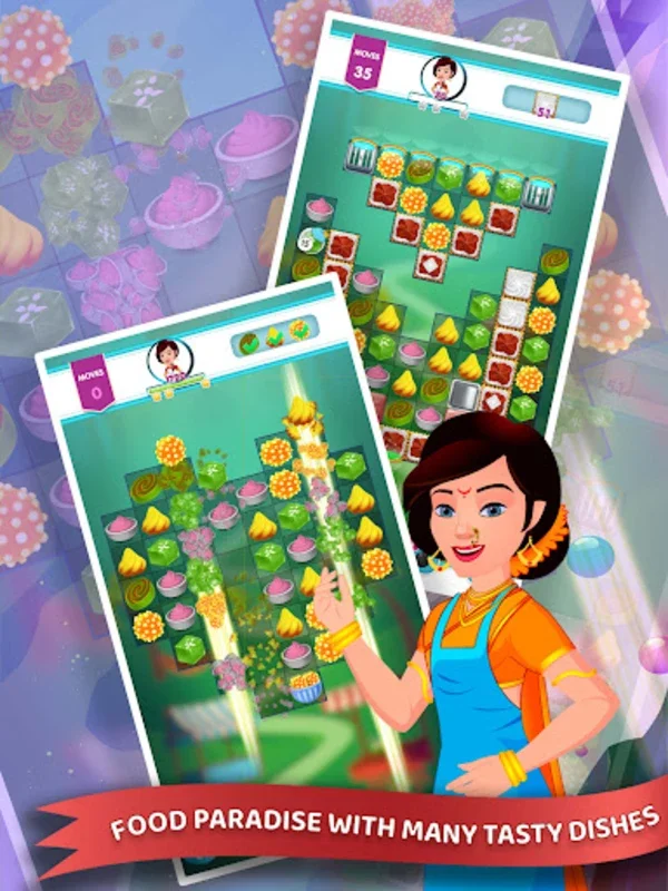 Indian Food Baash: Food Puzzle for Android - Engaging Match-Three