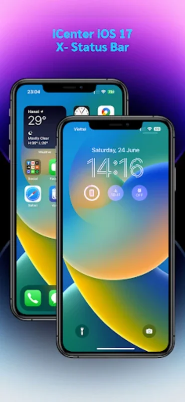 iCenter iOS 17: X - Status Bar for Android - Customize Your Phone