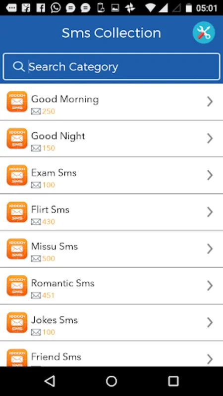 Sms 10000+ for Android - No Need for Internet to Access SMS Templates