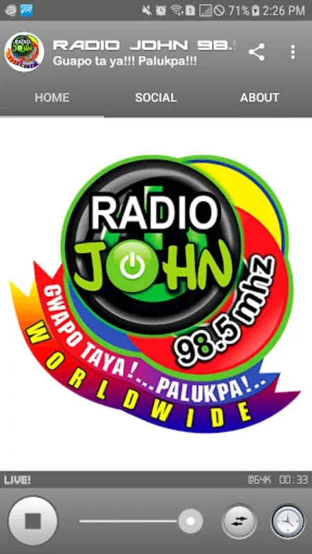 Radio John 98.5 Binalbagan for Android - Seamless Radio Experience