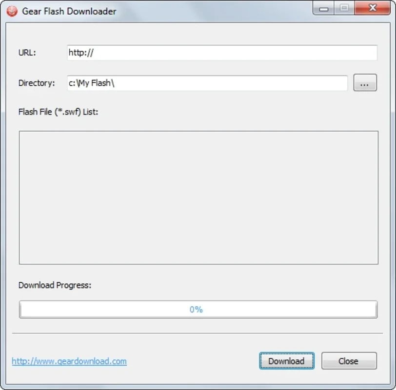 Gear Flash Downloader for Windows - Efficient SWF File Downloading