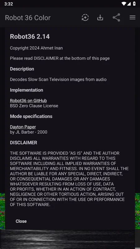 Robot36 - SSTV Image Decoder for Android
