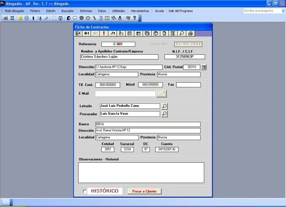 Abogados MF for Windows - Efficient Law Office Management