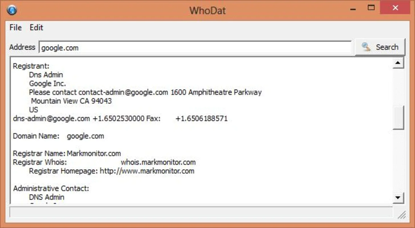 WhoDat Portable for Windows - Get WHOIS Info Easily