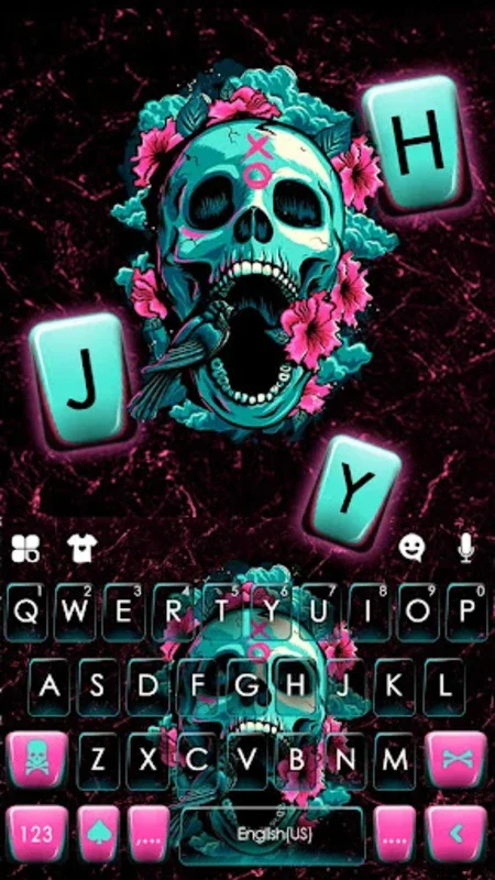 Roses Floral Skull Keyboard Th for Android - Enhance Typing