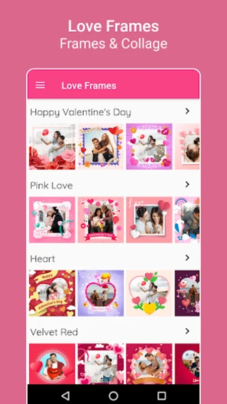 Valentine's Love Photo Frames for Android - Romantic Photo Enhancement