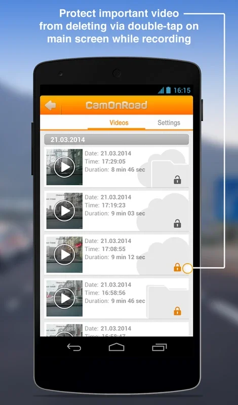 CamOnRoad for Android: Record Your Journeys