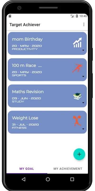 Target Achiever for Android: Track Your Tasks