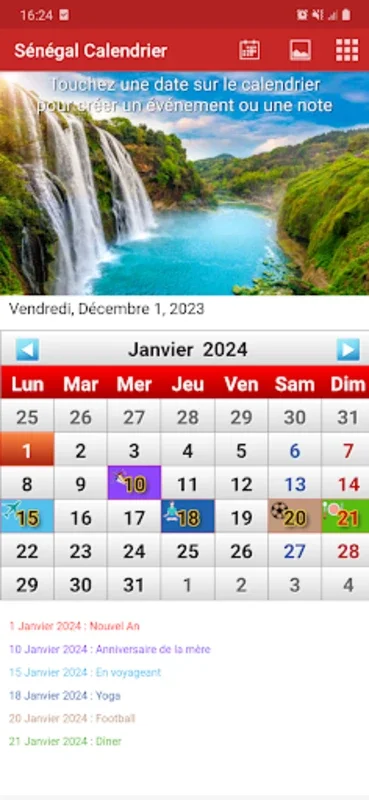 Sénégal Calendrier for Android - Customizable Calendar