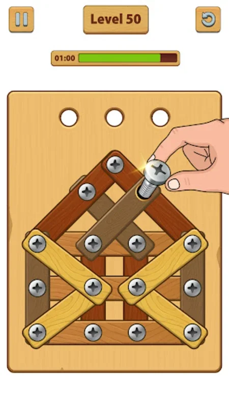 Nuts Bolts ASMR - Wood Nuts for Android: Engaging Wooden Puzzle Solving