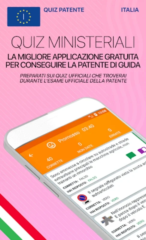 Quiz Patente + for Android - Ideal for Driving License Preparation