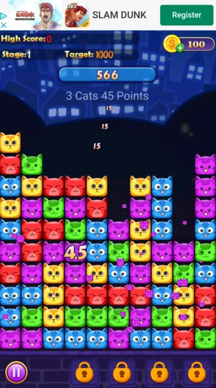 PopCat for Android: A Fun Cat - themed Match - 3 Game