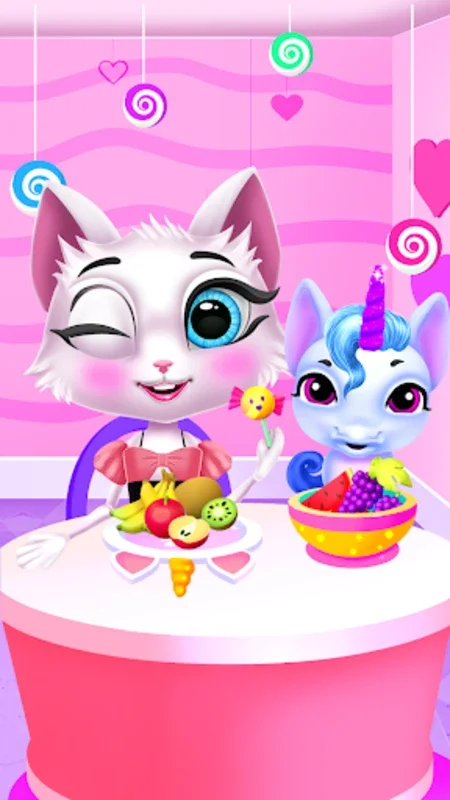 Kitty Kate And Little Unicorn for Android - Fun Pet Care Game