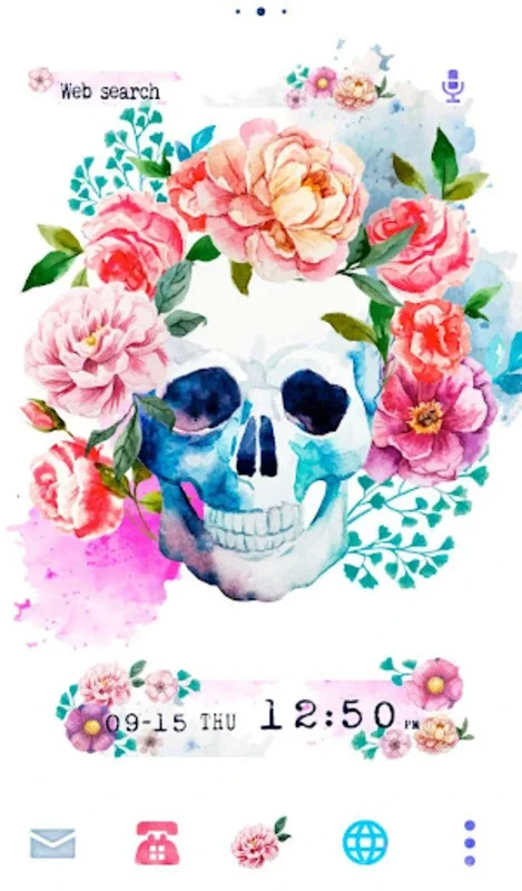 Skull Flowers Theme +HOME for Android - Transform Your Device