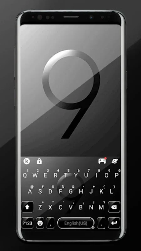 Black Galaxy S9 Keyboard Theme for Android - Stylish & Customizable