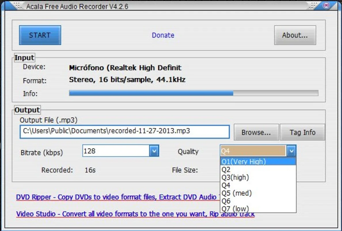 Acala Free Audio Recorder for Windows: Record External Audio Easily