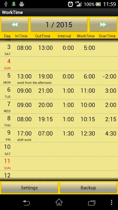 WorkTime for Android - Track Your Work Hours